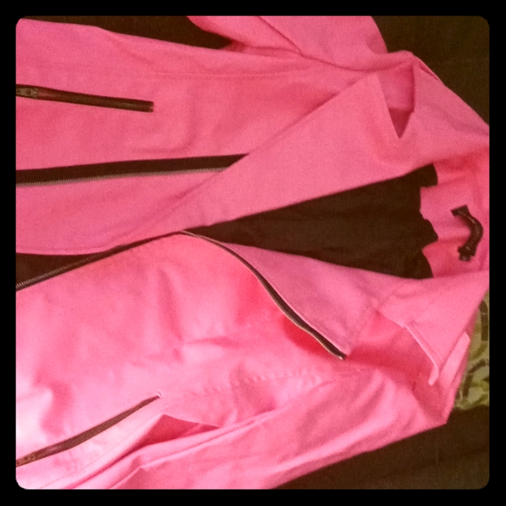 Pink leather jacket